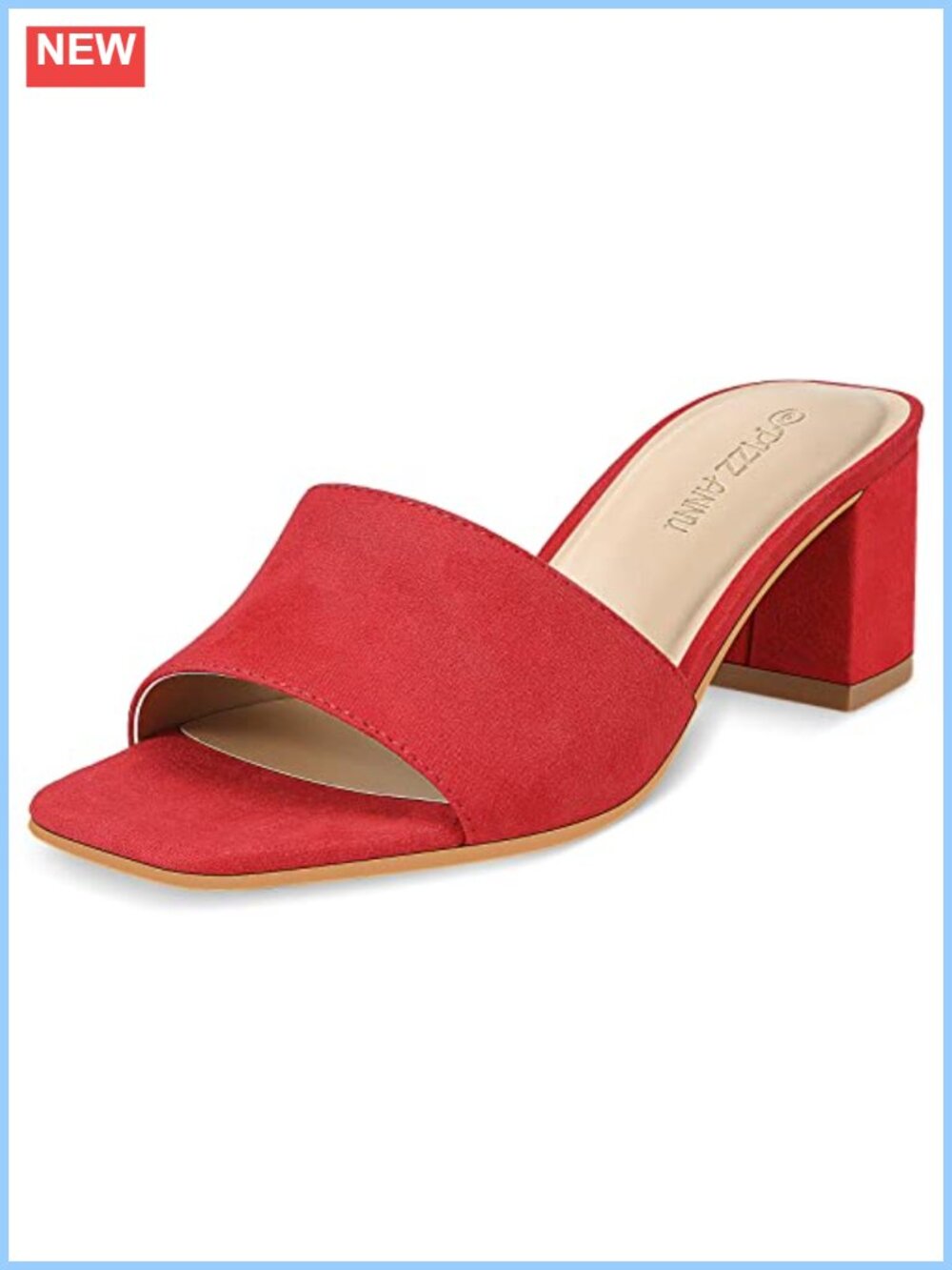 Square Open Toe Low Block Heel Sandals Slip On Mules